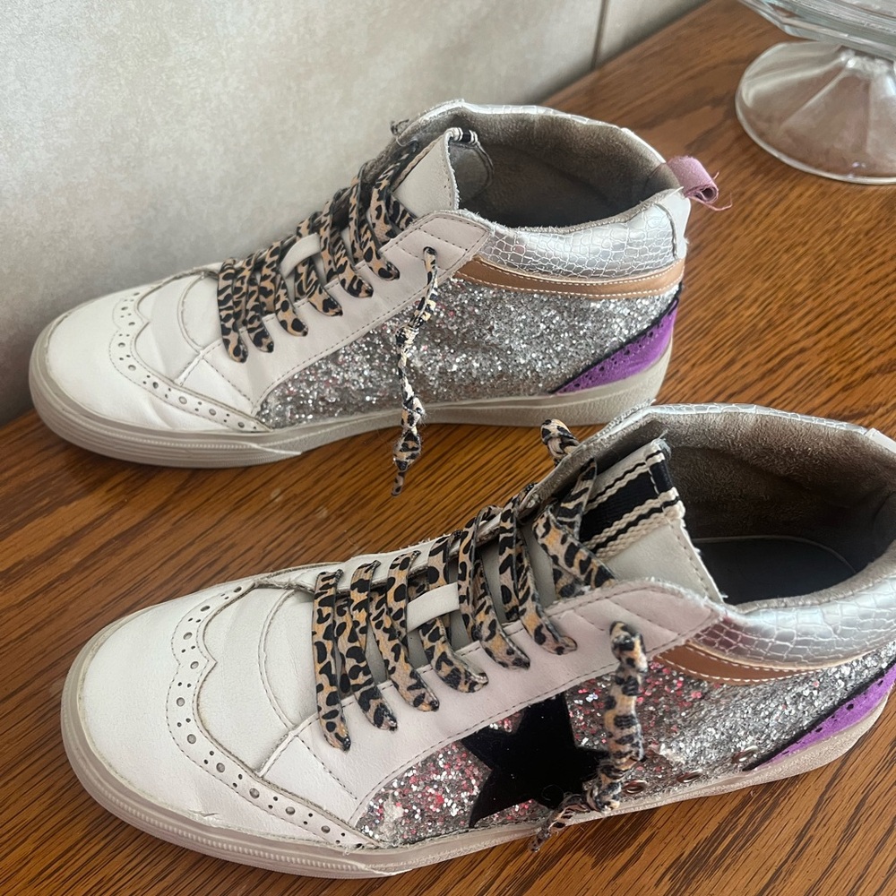 Shu Shop High-Top Glitter Sneakers - Picture 3 of 11